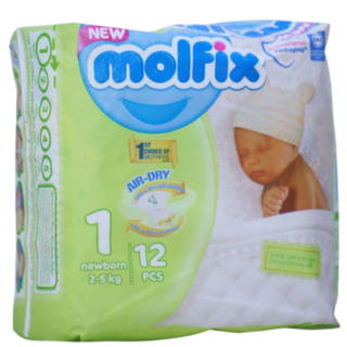 Molfix Diaper 1 New Born 2-5KG  X12