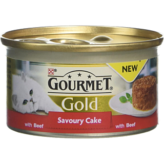 GOURMET GOLD CAT CAKE BEEF 85G