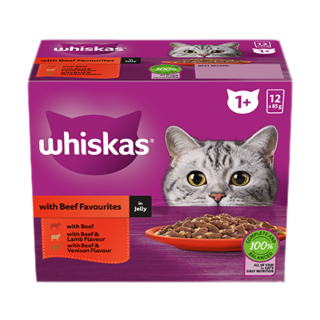 WHISKAS WITH BEEF IN JELLY 400G